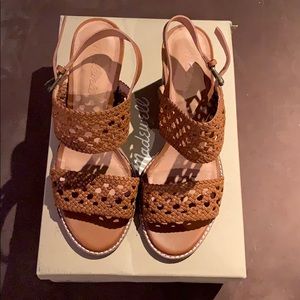 Madewell Basket Weave Leather High Heel Sandals